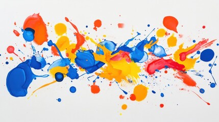 Poster - Vibrant Abstract Color Splashes on Glossy Background