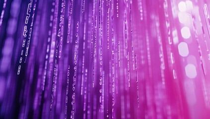 Poster - Abstract Purple And Pink Data Stream Background