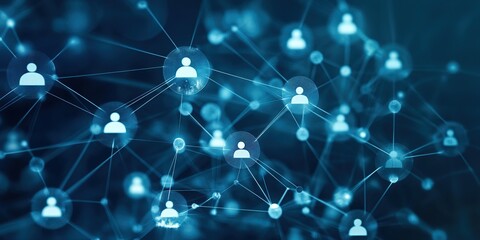 Poster - Abstract Blue Digital Network Connection