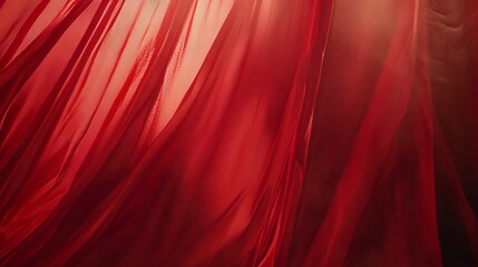 Wall Mural - red fabric drapes are featured alongside light rays and an abstract background with a design texture