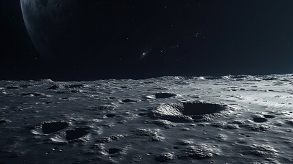 Wall Mural - moon surface environment in space