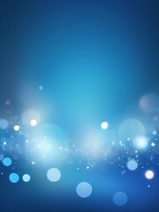 Wall Mural - abstract cool blue bokeh background with sparkling light orbs, soft glow