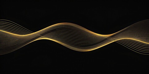 Poster - an abstract golden wave design over a black background
