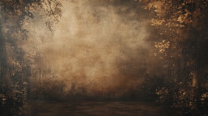 Wall Mural - Vintage painted, very tall photography backdrop with dark