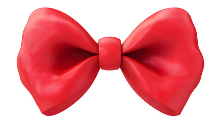 Aufkleber - Elegant 3D rendered luxurious red satin bow with a glossy finish tied in a symmetrical shape on a transparent background  Cutout format for product packaging gift wrapping or fashion accessory design