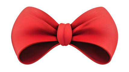 Aufkleber - Silky Red Ribbon Bow with Smooth Curves and Folds in 3D Cartoon on Transparent Background in Cutout Style