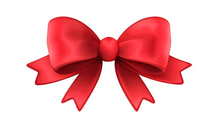 Poster - Charming 3D red bow with a festive looping style symbolizing and elegance  Tied in a classic format with a transparent background this premium accessory design is perfect for holiday gift