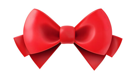 Aufkleber - Vibrant 3D showcasing a bright red ribbon bow with a smooth satin like finish and subtle shadow details isolated on a transparent background