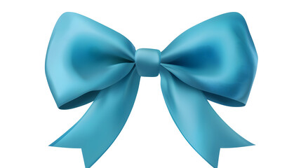 Aufkleber - Elegant 3D rendering of a luxurious blue satin bow with a glossy finish tied neatly in a symmetrical shape on a transparent background in cutout format