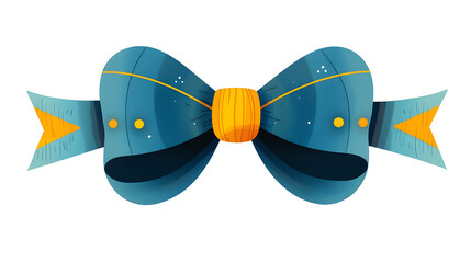 Aufkleber - Charming 3D blue bow with a festive touch tied in a classic looping style symbolizing and elegance  Transparent background cutout format for various design uses