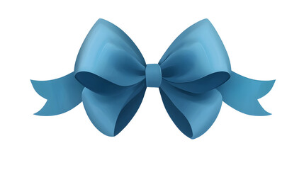 Aufkleber - Vibrant blue bow with a rich glossy texture and slightly curled ribbon ends for a dynamic and stylish look  Presented in a transparent cutout style for versatile use