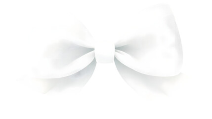 Aufkleber - Charming 3D white bow with a festive touch tied in a classic looping style symbolizing elegance and simplicity  Transparent background cutout format