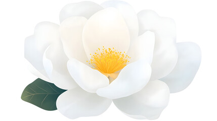 Aufkleber - Elegant and 3D Rendering of a Blooming White Flower with Subtle Shadows and a Gentle Glow  Transparent Background and Cutout Format Allowing for Versatile Use in Design and Advertising