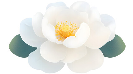 Aufkleber - Elegant 3D rendering of a blooming white flower with subtle shadows and a gentle glow  Transparent background and cutout format for versatile use