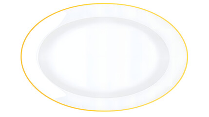Poster - Elegant 3D of a classic round white plate with a slight shine and subtle shadow perfect for serving delicious meals in a modern or minimalist dining setting