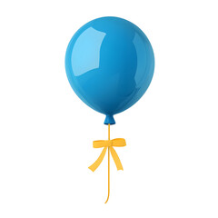 Aufkleber - Charming 3D blue balloon with a slightly inflated highlights and a delicate ribbon tied to its base perfect for festive and