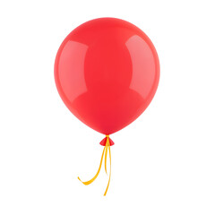 Aufkleber - Charming and Inflated 3D Red Balloon with Delicate Ribbon Tied at the Base Perfect for Festive Holiday Events  Transparent Background and Cutout Format