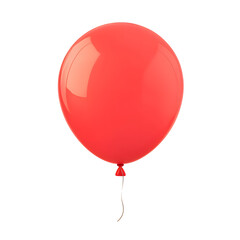 Poster - Playful 3D of a red helium filled balloon gently swaying featuring a smooth latex texture and soft lighting effects  The balloon is isolated on a transparent background