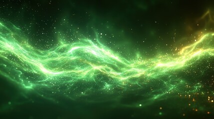 glowing green energy flow, dark background
