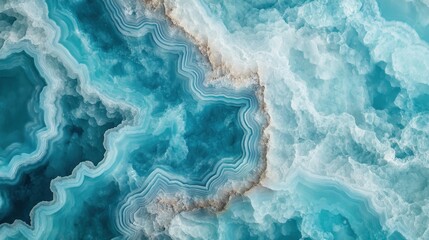 Poster - Light blue agate with concentric bands and translucency creating a mesmerizing natural pattern, perfect for backgrounds and design projects