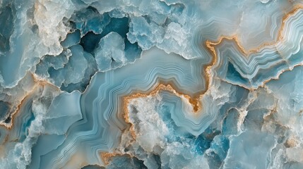 Poster - Luxurious aqua blue marble texture featuring striking golden veins creating beautiful, intricate patterns, perfect for elegant backgrounds and design projects