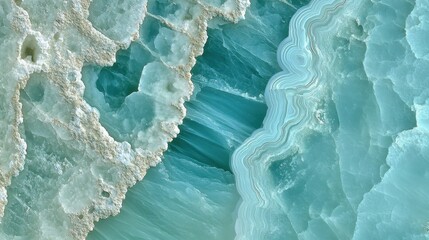 Poster - Caribbean blue onyx marble featuring elegant, swirling veins and intricate texture, creating luxurious natural pattern for high end design applications