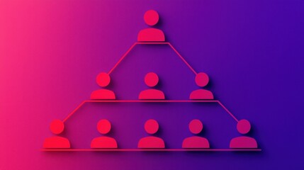 Poster - Organization chart infographics concept. Circular Hierarchy Organization Chart Emphasizing Team Structure and