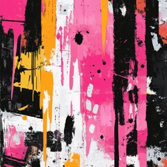 Poster - Abstract Expressionism with Bold Colors and Drips, Modern Art Texture Painting