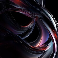 Aufkleber - Abstract Liquid Chrome: Dynamic Flow of Colors, Light, and Darkness in a Mesmerizing Composition