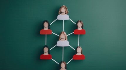 Aufkleber - Organization chart infographics concept. Infographic Representation of a Decentralized Organizational Structure