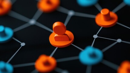 Poster - Organization chart infographics concept. Interconnected Network of Corporate Reporting Relationships Visualized in Infographic Design