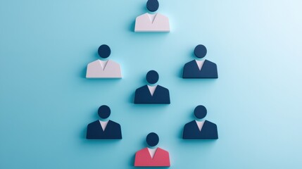 Poster - Organization chart infographics concept. Modern Organization Chart Infographic with Clean Minimalist Design