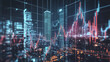 © Thanthara - futuristic cityscape with financial graphs overlaying skyline