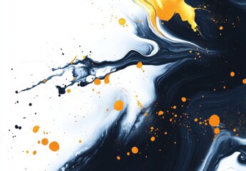 Wall Mural - a splash of paint with a mix of blue and yellow colors. the splatters of paint create a sense of mov