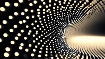 Poster - A tunnel of illuminated dots creates a mesmerizing abstract appearance