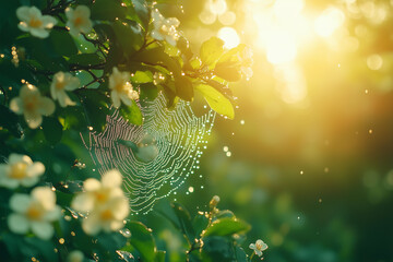 a close up of a flower with water droplets on it's petals and leaves on a sunny day