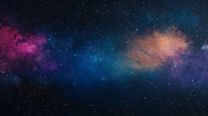 Wall Mural - A starry night sky painted with an array of colors, showcasing the Milky Way galaxy and distant stars. The background is dark blue with hints of purple