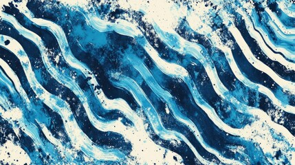 Wall Mural - A blue and white striped pattern, with thick lines of varying density, creates an abstract background with no images or patterns on it