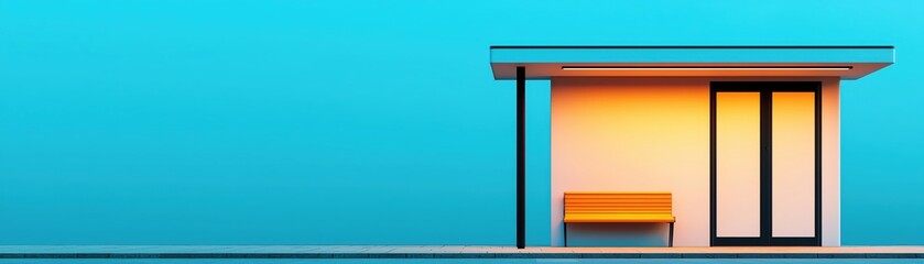 Poster - Modern minimalist structure with vibrant colors and clean lines showcasing contemporary design.