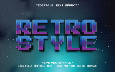 Poster - Retro Style editable text effect vector template with 3d style