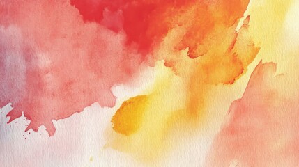 Poster - Abstract watercolor painting showing vibrant shades of multiple warm colors