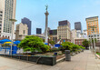 © Nicola - A view along the southern path on Union Square in the morning in San Francisco in early springtime
