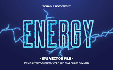 Poster - Energy editable text effect vector template with 3d style