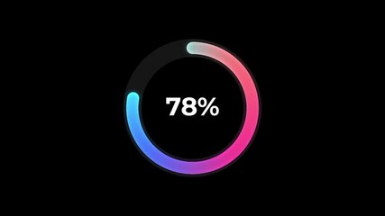 Wall Mural - Science Futuristic Loading Circle Ring Percentage Chart. Loading Transfer Animation 0-80% in science effect. loading futuristic circle ring orb bar Gradient animation stock video.