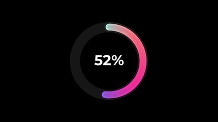 Wall Mural - Science Futuristic Loading Circle Ring Percentage Chart. Loading Transfer Animation 0-60% in science effect. loading futuristic circle ring orb bar Gradient animation stock video. 