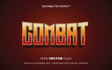 Poster - Combat editable text effect vector template with 3d style