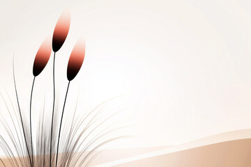 Wall Mural - Elegant abstract wallpaper design featuring soft colors with stylized grass and gentle curves in the background