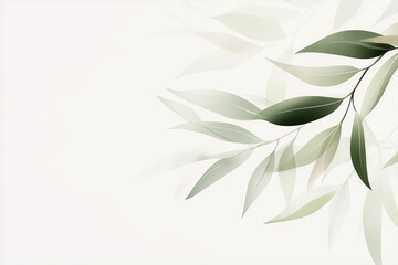 Wall Mural - Elegant abstract wallpaper featuring soft green leaves against a subtle background perfect for modern decor