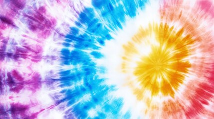 Wall Mural - tie-dye pattern vibrant colors and white background