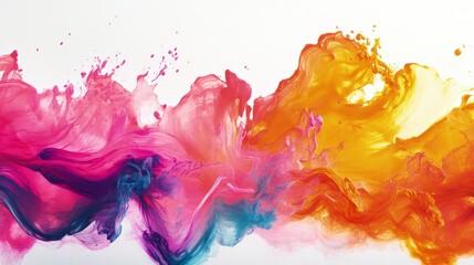 Wall Mural - tie-dye pattern vibrant colors and white background